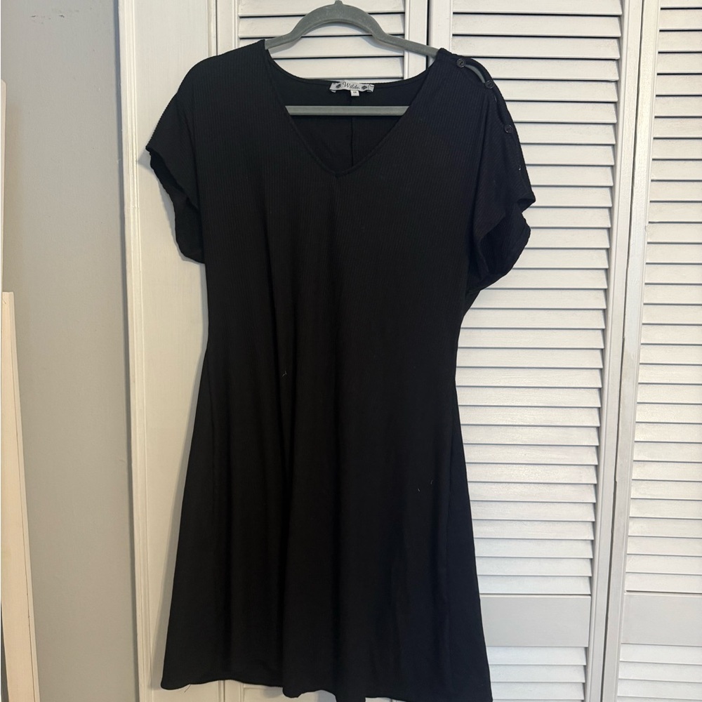 Elegant Black V-Neck Dress